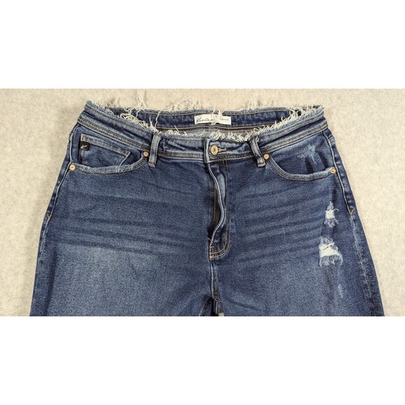 Kancan Women Jeans Size 30 High Rise Rolled Hem Boyfriend Distressed Stretch - Picture 2 of 12